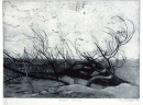 'Norfolk Beach', etching, 20.5 x 14cm